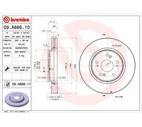 Brembo Disque de frein 09.A866.10 ventilé de l'intérieur pour Honda CR-V III 2x