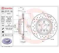 BREMBO 09.C117.1X Disque de frein pour BMW,BMW (BRILLIANCE)