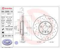 Disque de frein BREMBO 09.C350.1X