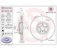 BREMBO 09.C412.13 Disque de frein pour BMW X5 (E70) X5 (F15, F85) X6 (E71, E72)