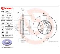 Brembo Disque de frein 09.D772.11 – avant, ventilé, à haute teneur en carbone – 1 pièce