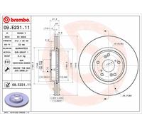 Disque de frein BREMBO 09.E231.11 avant, ventilé, 1 Stück
