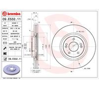 BREMBO 09.E532.11 Disque de frein