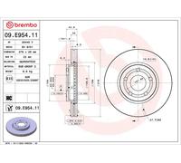 BREMBO 09.E954.11 Disque de frein pour FORD