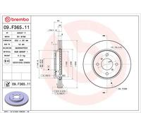 BREMBO 09.F365.11 Disque de frein