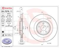 BREMBO 09.F376.11 Disque de frein pour FORD USA
