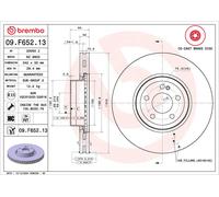 BREMBO 09.F652.13 Disque de frein