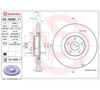 BREMBO 09.N399.11 Disque de frein pour FORD