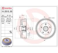BREMBO 14.E310.50 Tambour de frein pour DACIA,RENAULT
