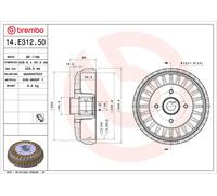 BREMBO 14.E312.50 Tambour de frein pour DACIA,LADA,RENAULT