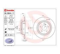 BREMBO 2x Disque Arrière 300 Plein pour Mercedes-Benz R230 08.B844.11