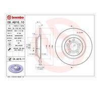 BREMBO 2x Disque Arrière 302 Plein pour Audi A6 Toute Route 4FH C6 08.A816.11