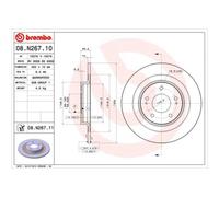 BREMBO 2x Disque Arrière Ø302 pour Mitsubishi Eclipse Traverser Gk _ 1.5 T-Mivec