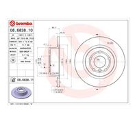 BREMBO 2x Disque Arrière Ø304mm Plein pour Land Rover Range Discovery II Lm