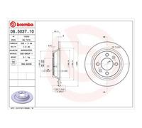 BREMBO 2X Disque De Frein Arrière 258 Complet Pour Saab 900 I Cabriolet AC4 AM4