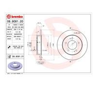BREMBO 2X Disque De Frein Arrière 258 Voll Pour Hyundai IX20 JC KIA Venga YN
