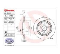 BREMBO 2X Disque De Frein Arrière Ø302 Mm Ventilé Pour Volvo V70 III BW T4 2.0