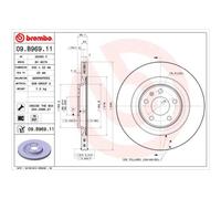 BREMBO 2X Disque De Frein Arrière Ø330 Mm Ventilé Pour Audi A4 Avant 8K5 B8