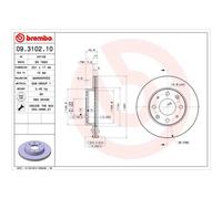 BREMBO 2X Disque De Frein Avant 231 Ventilé Pour Honda Civic V 09.3102.10