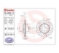 BREMBO 2X Disque De Frein Avant 236 Perforé/Intérieur Pour Chevrolet 09.3090.1X