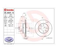 BREMBO 2X Disque De Frein Avant 241 Ventilé Pour Hyundai I10 BA IA