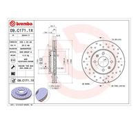 BREMBO 2x Disque de Frein Avant Ø256 MM Perforé / Intérieur pour Kia Rio III Ub