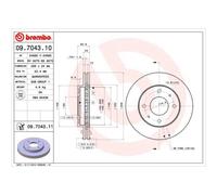 BREMBO 2X Disque De Frein Avant 256 Ventilé Pour Mitsubishi Space Star