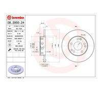 BREMBO 2x Disque de Frein Avant 262 Plein pour Mercedes-Benz 190 W201 08.2950.24