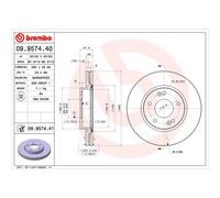 BREMBO 2X Disque De Frein Avant 280 Ventilé Pour Hyundai I30 FD JC KIA