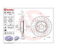 BREMBO 2x Disque de Frein Avant Ø300 Perforé / Intérieur pour Hyundai IX35 Lm El