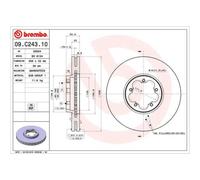 BREMBO 2x Disque de Frein Avant Ø308 MM Aéré Internement pour Ford Transit Boîte