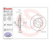 BREMBO 2x Disque Frein Avant 256 Aéré Internement pour Kia Rio III Ub 09.C171.11