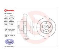 BREMBO 2x Disques de Frein Arrière Ø259 MM pour Suzuki Vitara Ly 1.4 T Allgrip