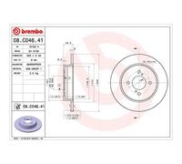 BREMBO 2x Disques de Frein Arrière Ø259 MM Recouvert pour Suzuki Swift IV Fz
