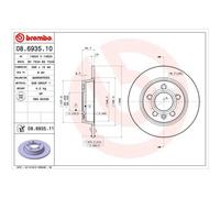 BREMBO 2x Disques de Frein Arrière 268 Plein pour VW Sharan 7M8 7M9 7M6 7M