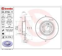 BREMBO 2x Disques de Frein Arrière Ø276mm Plein pour Mercedes-Benz W177