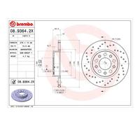 BREMBO 2x Disques de Frein Arrière Ø278 MM pour Fiat 500X 334_1.4 1.6 334 1.3 D