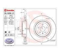 BREMBO 2x Disques de Frein Arrière Ø365 MM Aéré Internement pour Tesla Modèle S