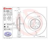 BREMBO 2X Disques De Frein Ventilés Intérieurs Revêtus 09.A960.11