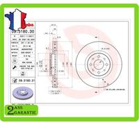 Brembo Disque de frein 46535086 FIAT BRAVO II 198_ 2006-0 1.4L Hatchback