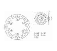 Brembo Disque de frein avant fixe pour KTM SX 09-21 Or