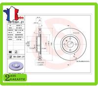 Brembo Disque de frein NA5F33251 ABARTH 124 348_ 2016-0 1.4L Convertible