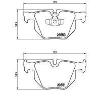 BREMBO Jeu de garnitures de frein, frein à disque essieu arrière pour BMW