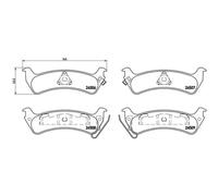 BREMBO Jeu De Plaquettes De Frein Arrière Pour Jeep Grand Cherokee I 5.2 4x4