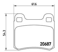 BREMBO Jeu De Plaquettes De Frein Arrière Pour Mercedes-Benz 190 E 1.8