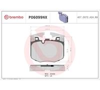 BREMBO Kit de plaquettes de frein, frein à disque P06099NX