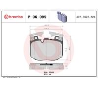 Jeu de plaquettes de frein BREMBO P 06 099, avant