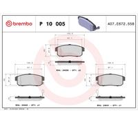 BREMBO P 10 005 Kit de plaquettes de frein, frein à disque pour CHEVROLET,NISSAN