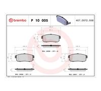 BREMBO P 10 005 Plaquettes de frein arrière pour Ignis Maxima Primera Cruze