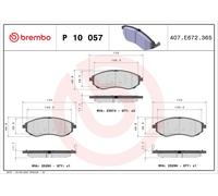BREMBO P 10 057 Plaquettes de frein
